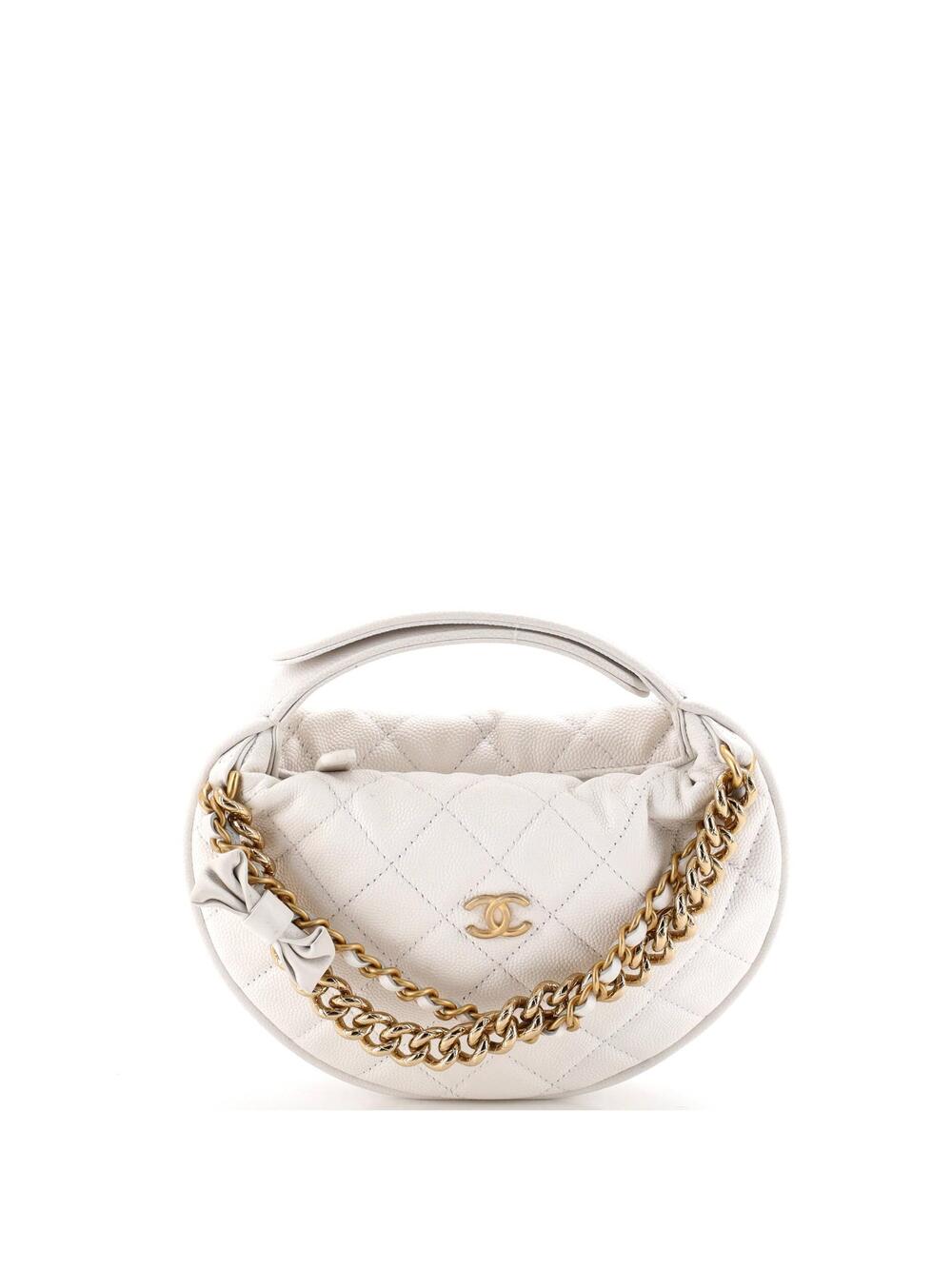 Chanel Double Chain Bow Hobo Pouch #290757C48B